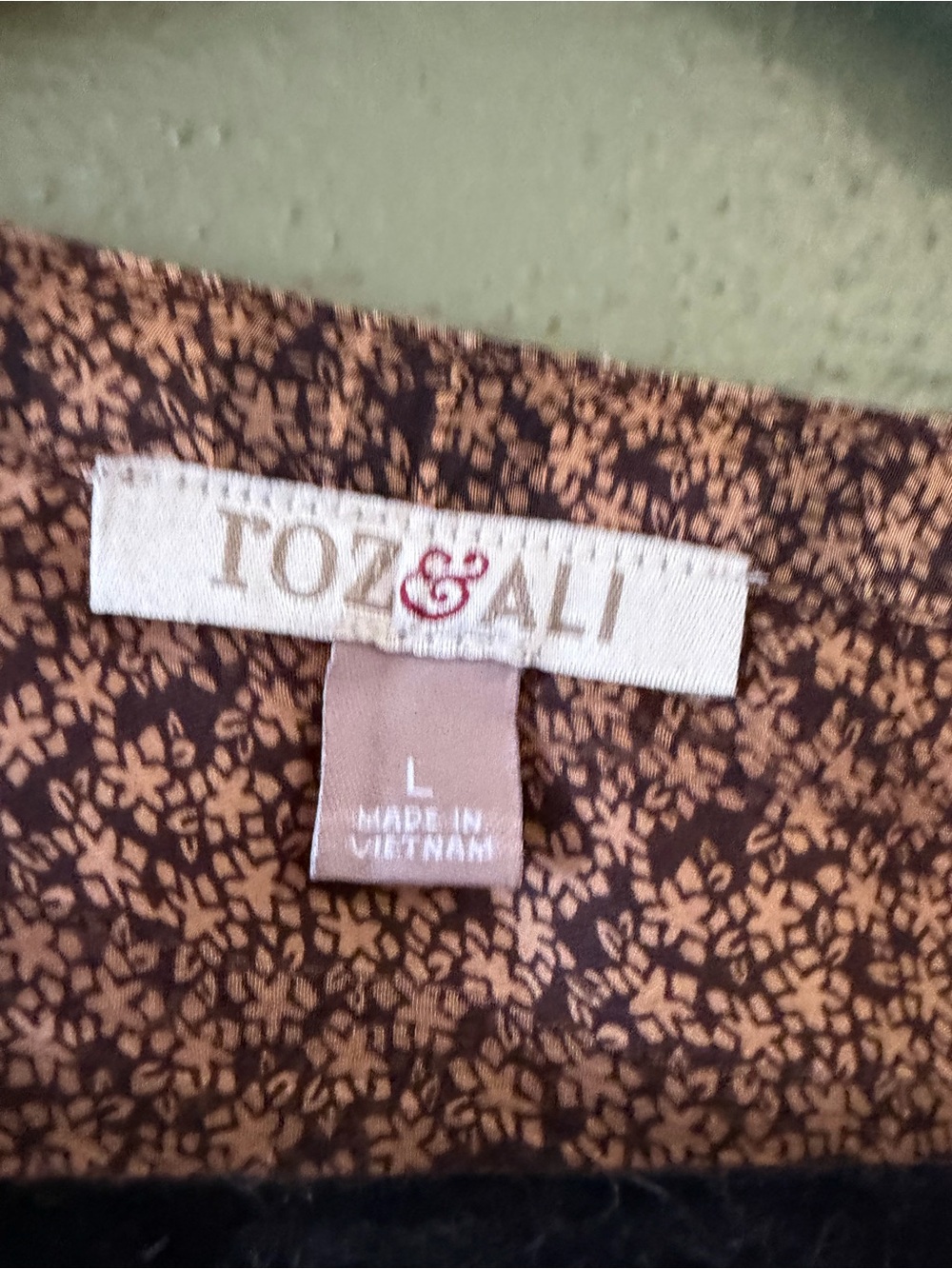 Brown and tanishrose Printed Henley Blouse with Three-Quarter Sleeves - Picture 2 of 3